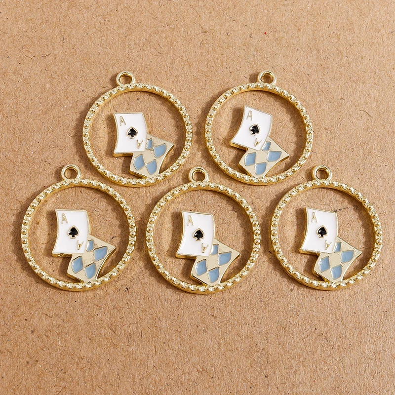 10pcs 22*25mm Funny Alloy Pocker Charms for Pendants Necklaces Earrings Jewelry Making Hollow Charms DIY Handmade Jewelry Crafts
10pcs 22*25mm Funny Alloy Pocker Charms for Pendants Necklaces Earrings Jewelry Making Hollow Charms DIY Handmade Jewelry Crafts