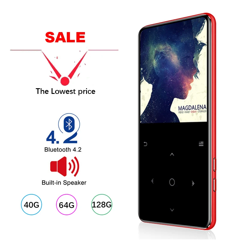 MP3 Player with Bluetooth Hifi Metal Portable Walkman Fm Radio Recording Built-in Speaker Touch Key 2.4 Inch Tft Screen 128GB
MP3 Player with Bluetooth Hifi Metal Portable Walkman Fm Radio Recording Built-in Speaker Touch Key 2.4 Inch Tft Screen 128GB