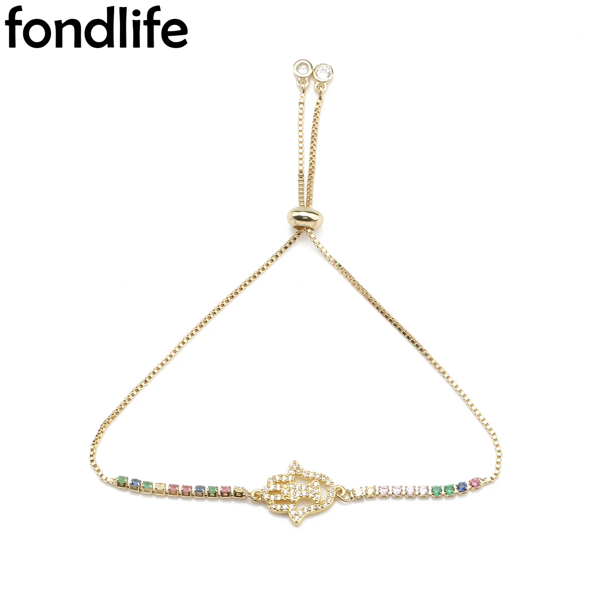 Cubic Zirconia Gift Gold-plated Fatima's Palm Bracelet Hollow Adjustable Temperament Exquisite Jewelry Best Party Wedding Travel
Cubic Zirconia Gift Gold-plated Fatima's Palm Bracelet Hollow Adjustable Temperament Exquisite Jewelry Best Party Wedding Travel