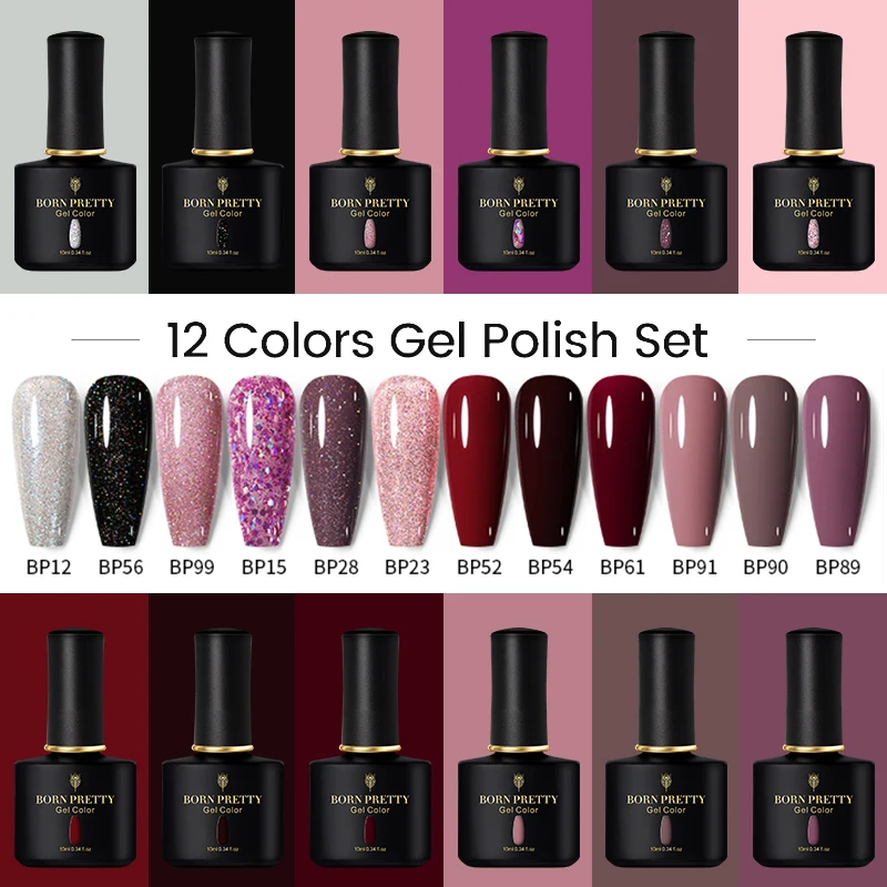 BORN PRETTY 3/6/12PCS Gel Nail Polish Set Semi Permanent Gel Varnish Hybrid Nail Gel Soak Off UV Top Coat Nail Kits Manicure
BORN PRETTY 3/6/12PCS Gel Nail Polish Set Semi Permanent Gel Varnish Hybrid Nail Gel Soak Off UV Top Coat Nail Kits Manicure