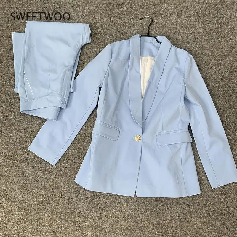 Spring and Autumn Women's Suit Suit Fashion Long Sleeve Long Pants Solid Color Suit
Spring and Autumn Women's Suit Suit Fashion Long Sleeve Long Pants Solid Color Suit