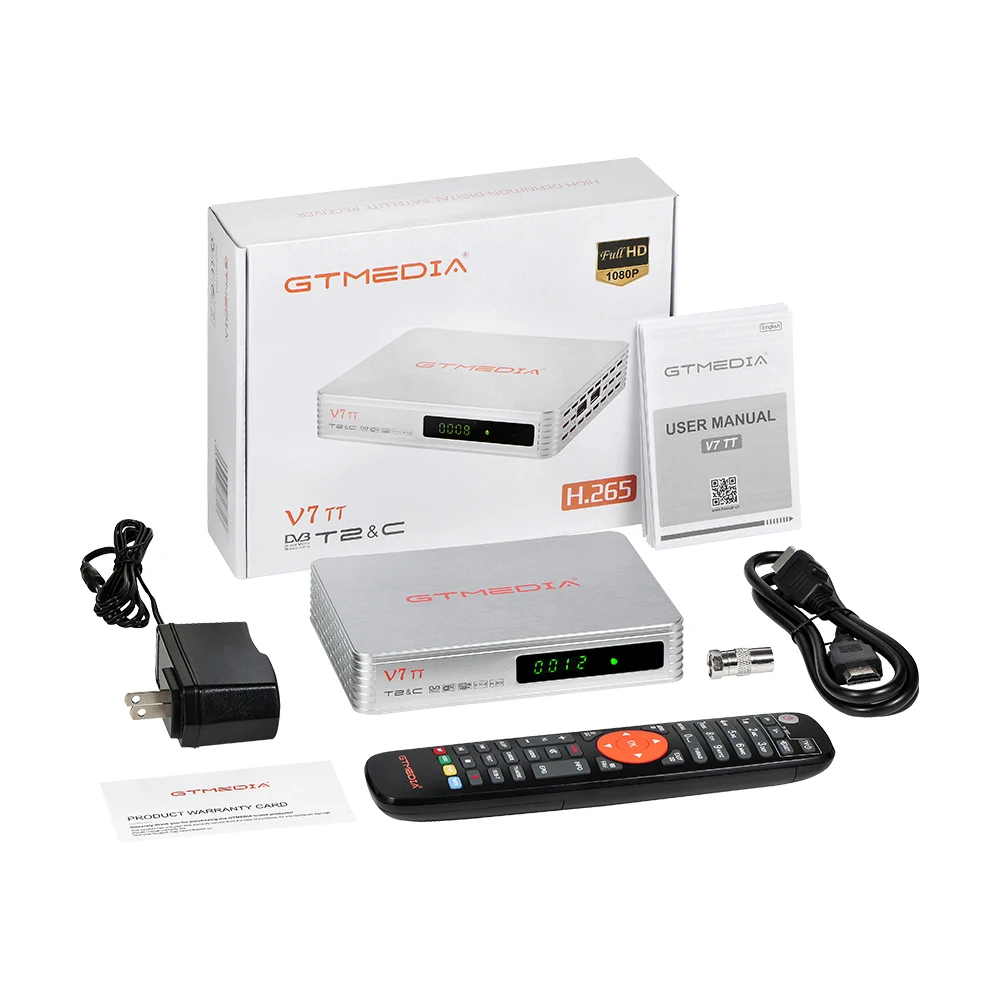 

2021 Gtmedia V7 TT DVB-T/T2/DVB-C/J.83B TV tuner Support H.265 HEVC/10bit 4G dongle with USB WiFi Terrestrial cable Set TV BOX