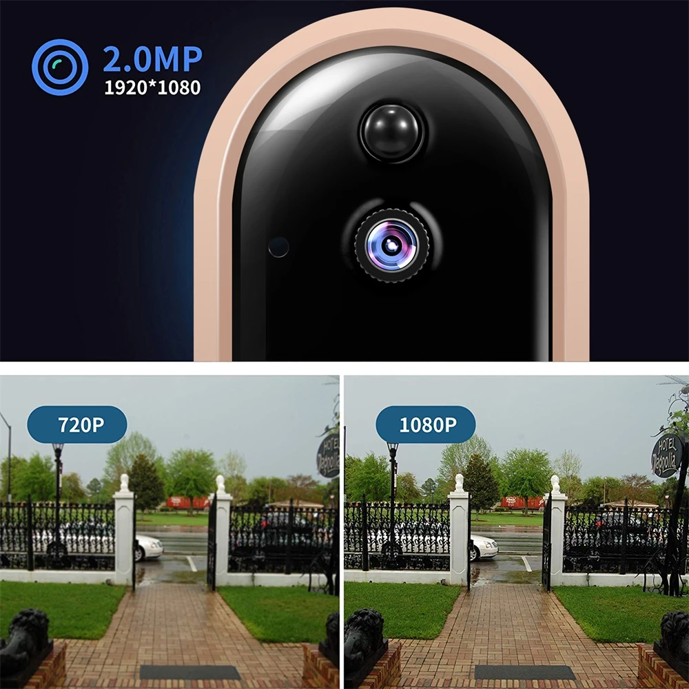 1080P HD Wireless Doorbell Audio Intercom Camera Wifi Remote Monitoring For Apartments IR Alarm Security Doorbell With Camera
1080P HD Wireless Doorbell Audio Intercom Camera Wifi Remote Monitoring For Apartments IR Alarm Security Doorbell With Camera