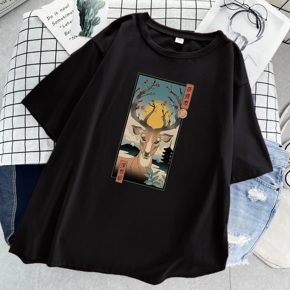 Ukiyoe Spring In Nara Deer T Shirt For Women Street Style Hip Hop T-Shirt Harajuku Casual Soft Tshirt Soft Women's O-Neck Tees
Ukiyoe Spring In Nara Deer T Shirt For Women Street Style Hip Hop T-Shirt Harajuku Casual Soft Tshirt Soft Women's O-Neck Tees
