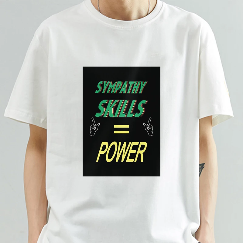 Sympathy Skills Equals Power T Shirt Men Newest Fashion T-Shirt Letters White Classic Round Collar Casual Male Hip Hop Tops Tee
Sympathy Skills Equals Power T Shirt Men Newest Fashion T-Shirt Letters White Classic Round Collar Casual Male Hip Hop Tops Tee