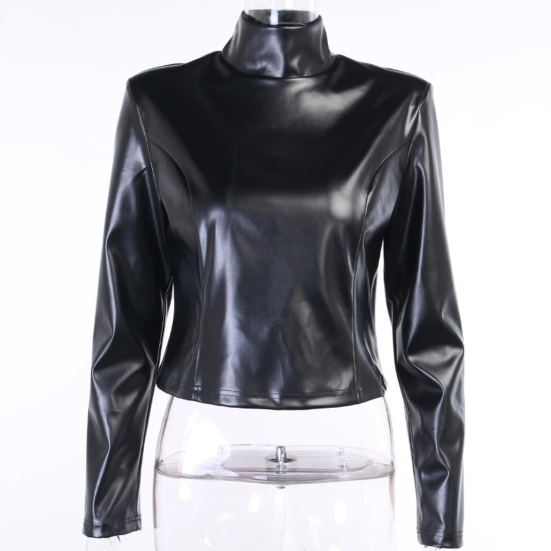 2020 New Autumn Faux leather Jacket Women Vogue Slim Padded shoulder Stand-up collar Behind Button Outerwear Ladies Tops Street
2020 New Autumn Faux leather Jacket Women Vogue Slim Padded shoulder Stand-up collar Behind Button Outerwear Ladies Tops Street
