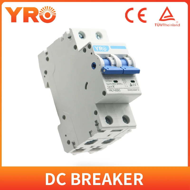 2P DC 600V Solar Mini Circuit Breaker 10A 16A 20A 25A 32A 40A 50A 63A DC MCB for PV System YRL7-63DC
2P DC 600V Solar Mini Circuit Breaker 10A 16A 20A 25A 32A 40A 50A 63A DC MCB for PV System YRL7-63DC