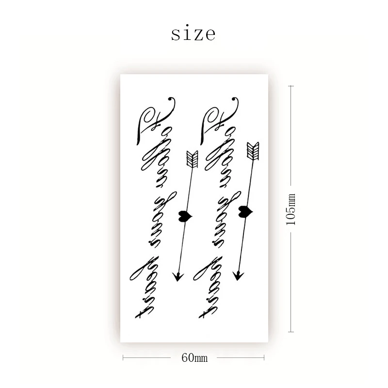 Waterproof Temporary Tattoo Sticker Black Arrow Heart English Alphabet Element Flash Tatoo Body Art Fake Tattoos for Men Women
Waterproof Temporary Tattoo Sticker Black Arrow Heart English Alphabet Element Flash Tatoo Body Art Fake Tattoos for Men Women
