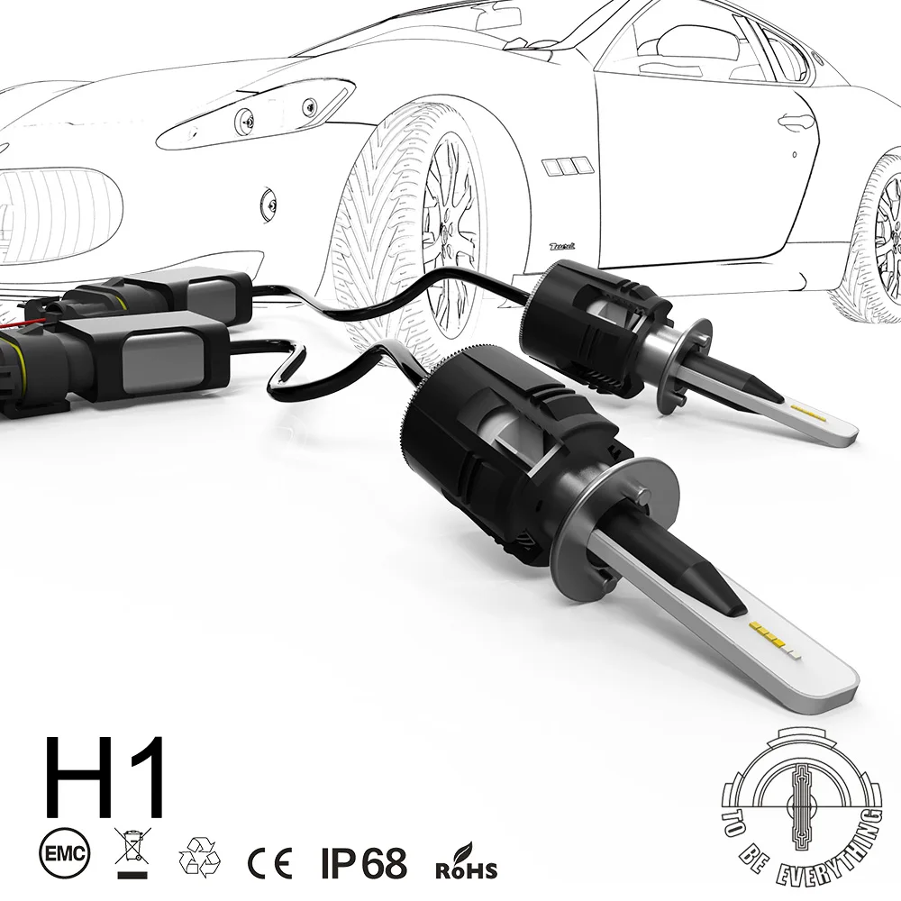 H1 B6 светодиодный фар автомобиля Тонкий Conversion Kit 42 Вт 5200LM CSP Y11 фишки все-в-одном