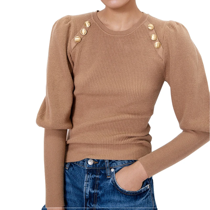 High Quality Puff Sleeve Women's Sweater Fashion Knitted Long Sleeve Thick Wool Pullover Sweater Autumn and Winter Soft Women
High Quality Puff Sleeve Women's Sweater Fashion Knitted Long Sleeve Thick Wool Pullover Sweater Autumn and Winter Soft Women