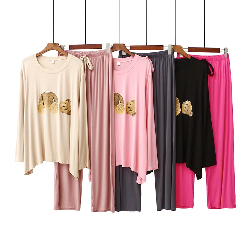Korean Version Net Red Hit Color Ladies Pijama Cartoon Modal Long-Sleeved Comfortable Loose Casual Home Wear Pajamas Set
Korean Version Net Red Hit Color Ladies Pijama Cartoon Modal Long-Sleeved Comfortable Loose Casual Home Wear Pajamas Set