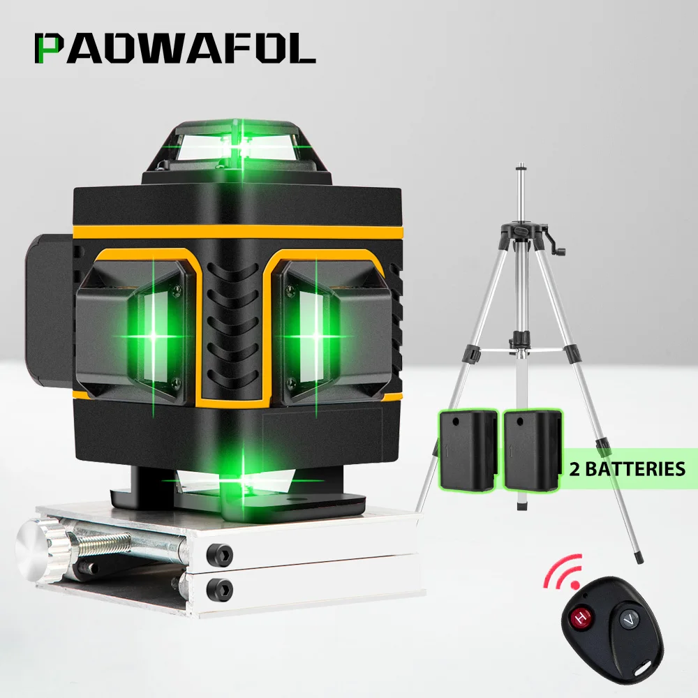 NEW 16 Lines 4D Wireless Remote Green Laser Level Self-Leveling With 2 Batteries
NEW 16 Lines 4D Wireless Remote Green Laser Level Self-Leveling With 2 Batteries