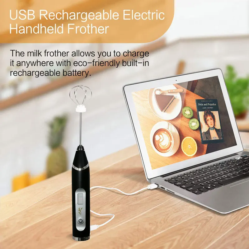Milk Frother Coffee Frother Electric Whisk USB Rechargeable 3-speed Adjustment Milk Bubbler for Coffee Beating Eggs JS23 
Milk Frother Coffee Frother Electric Whisk USB Rechargeable 3-speed Adjustment Milk Bubbler for Coffee Beating Eggs JS23