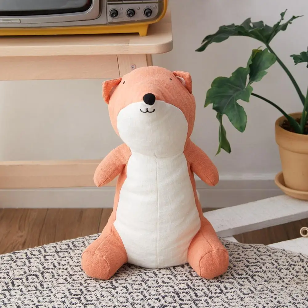 Nooer льняная Детская кукла для сна Kawaii мягкая лиса розовая свинка крокодил Мягкие