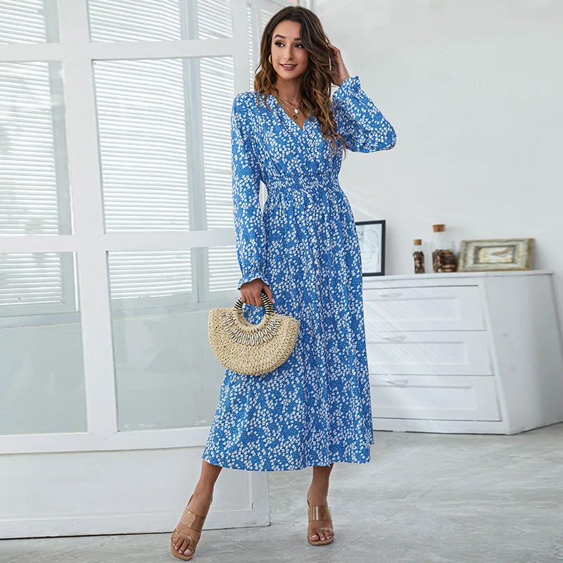 woman dress Printing floral Mid-Calf V-Neck sexy elegant fashion dress for women winter autumn long sleeve dresses
woman dress Printing floral Mid-Calf V-Neck sexy elegant fashion dress for women winter autumn long sleeve dresses