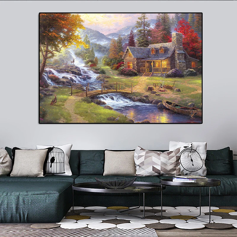 Classic Paintings Thomas Kinkade Landscape Canvas Painting Posters and Print Reproductions Wall Art Picture for Living Room
Classic Paintings Thomas Kinkade Landscape Canvas Painting Posters and Print Reproductions Wall Art Picture for Living Room