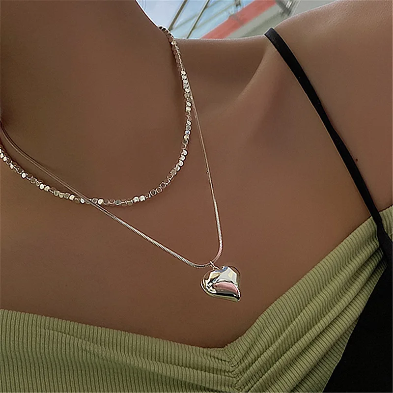 LOVOACC Fashion 2 Designs Double Layers Real Pearl Beaded Necklace for Women 2021 Silver Color Metal Love Heart Pendant Necklace
LOVOACC Fashion 2 Designs Double Layers Real Pearl Beaded Necklace for Women 2021 Silver Color Metal Love Heart Pendant Necklace