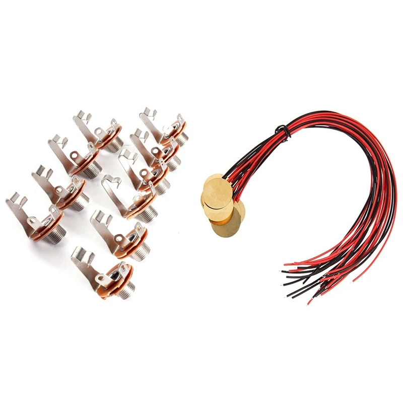 10Pcs Mono Input Jack for Guitar Bass 6.35mm with 12Pcs Piezo Pickup Transducer Prewired - 27mm Microphone Trigger
10Pcs Mono Input Jack for Guitar Bass 6.35mm with 12Pcs Piezo Pickup Transducer Prewired - 27mm Microphone Trigger