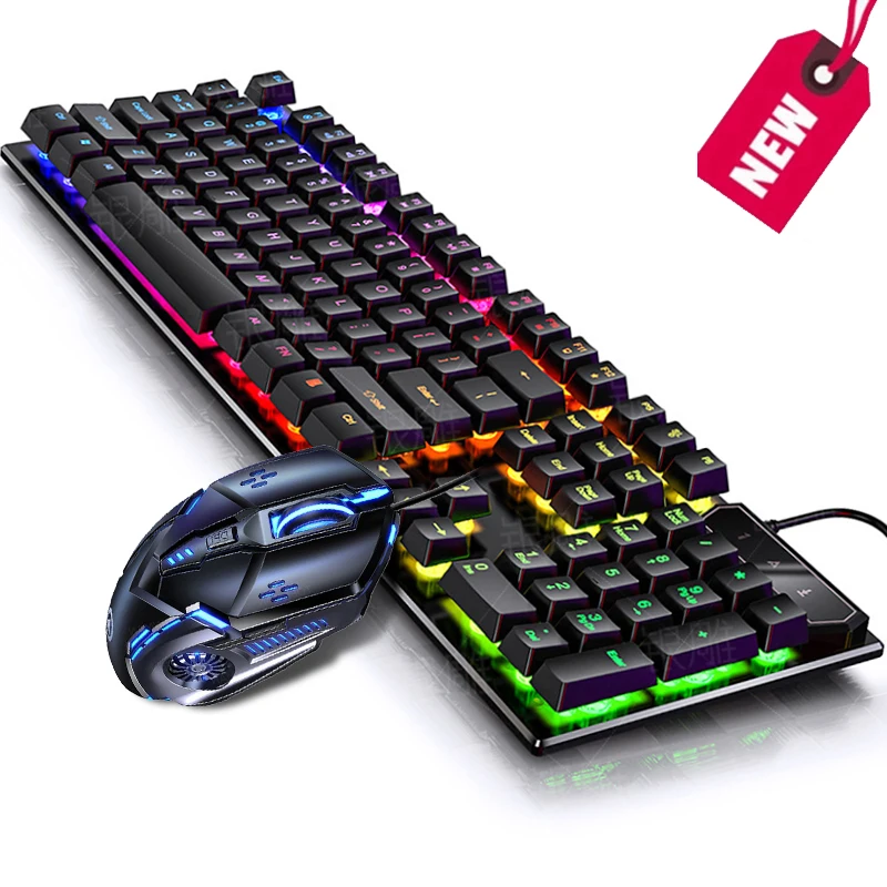 RGB Wired Rainbow Color Backlight Mechanical Waterproof Multimedia Home Office Laptop Teclado Gamer Keyboard Mouse Combination
RGB Wired Rainbow Color Backlight Mechanical Waterproof Multimedia Home Office Laptop Teclado Gamer Keyboard Mouse Combination