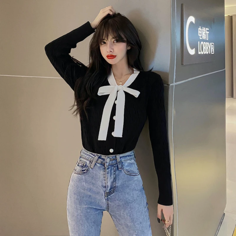 2021 Autumn and Winter Fashion All-match Lace-up Bow Long-sleeved Sweater Sweet Foreign Style Cardigan Top Women
2021 Autumn and Winter Fashion All-match Lace-up Bow Long-sleeved Sweater Sweet Foreign Style Cardigan Top Women