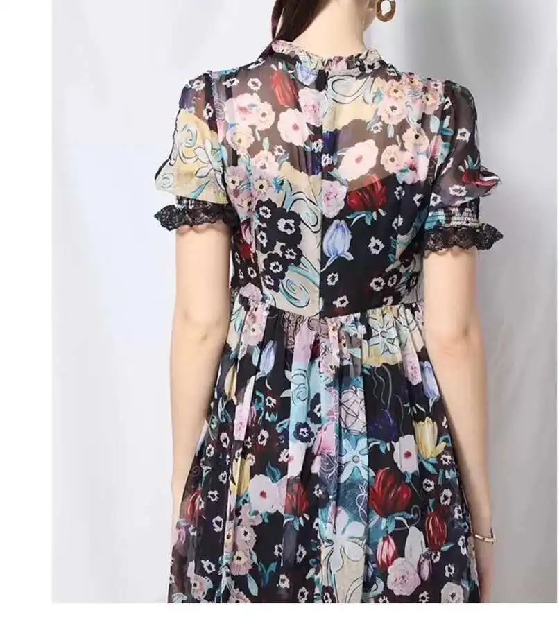 Top Quality New 2020 Summer Women Sexy Tulle Lace Patchwork Vintage Print Short Sleeve Casual Long Maxi Dress Beach
Top Quality New 2020 Summer Women Sexy Tulle Lace Patchwork Vintage Print Short Sleeve Casual Long Maxi Dress Beach