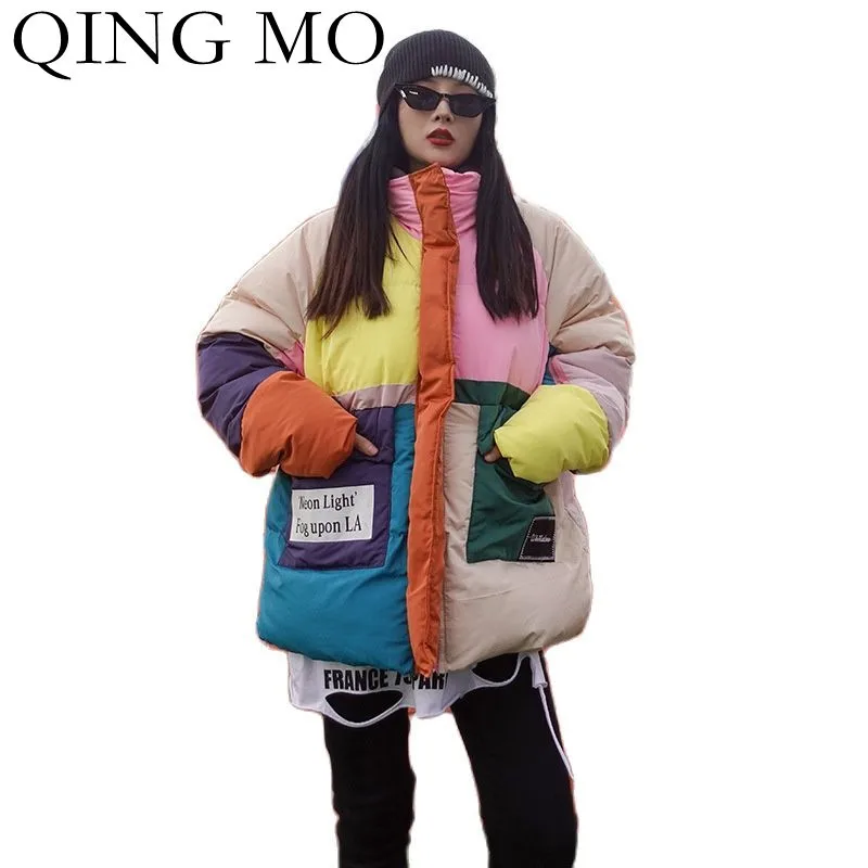 Женская хлопковая куртка с воротником-стойкой QING MO, свободное теплое толстое пальто контрастных цветов, зима 2021
Женская хлопковая куртка с воротником-стойкой QING MO, свободное теплое толстое пальто контрастных цветов, зима 2021