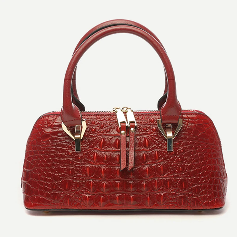 

New Superior cowhide women genuine leather bags crocodile pattern Embossed Fashion luxury leather hanbags tote bag