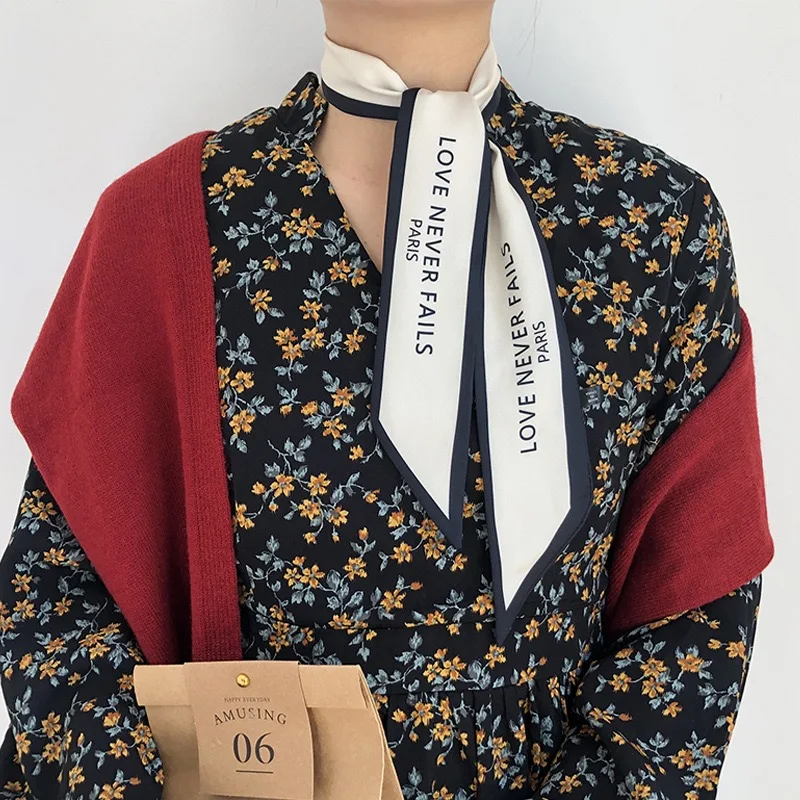 Luna&Dolphin Women Long Scarf 100x6cm Silky Feeling Black Letter Love Never Fails Chiffon Tie Bag Ribbon Neckercheif
Luna&Dolphin Women Long Scarf 100x6cm Silky Feeling Black Letter Love Never Fails Chiffon Tie Bag Ribbon Neckercheif