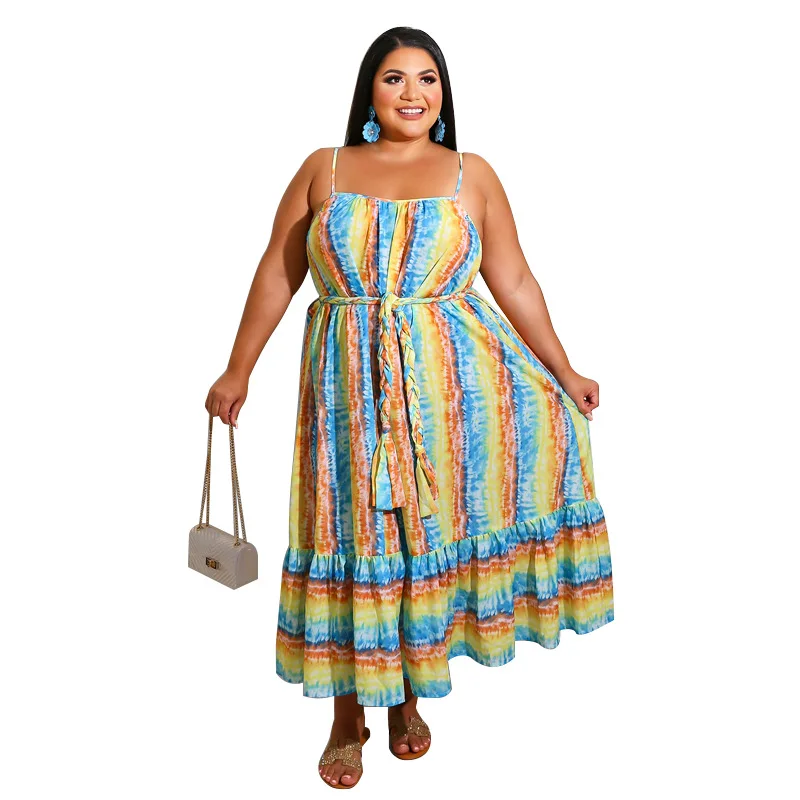 Spaghetti Strap Women Dress Beach Party Holiday Wear 2022 Spring Summer Casual Rainbow Striped Suspender Long Dress Femme Robes
Spaghetti Strap Women Dress Beach Party Holiday Wear 2022 Spring Summer Casual Rainbow Striped Suspender Long Dress Femme Robes
