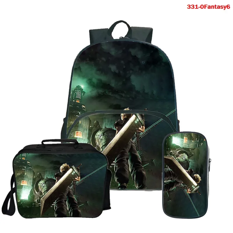Final Fantasy VII Remake 3Pcs/Sets Backpack 3d Students Boys Girls Schoolbags Pencil Case lunch bag Back School Casaul Backpack
Final Fantasy VII Remake 3Pcs/Sets Backpack 3d Students Boys Girls Schoolbags Pencil Case lunch bag Back School Casaul Backpack