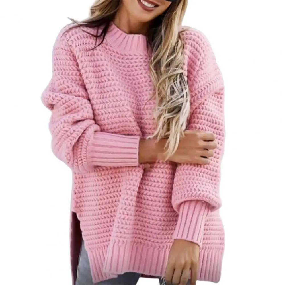 Simple Fashionable Winter Sweater New Semi-High Collar Solid Color Knitted Top Warm Casual Loose Side Slit Beige Women Pullovers
Simple Fashionable Winter Sweater New Semi-High Collar Solid Color Knitted Top Warm Casual Loose Side Slit Beige Women Pullovers