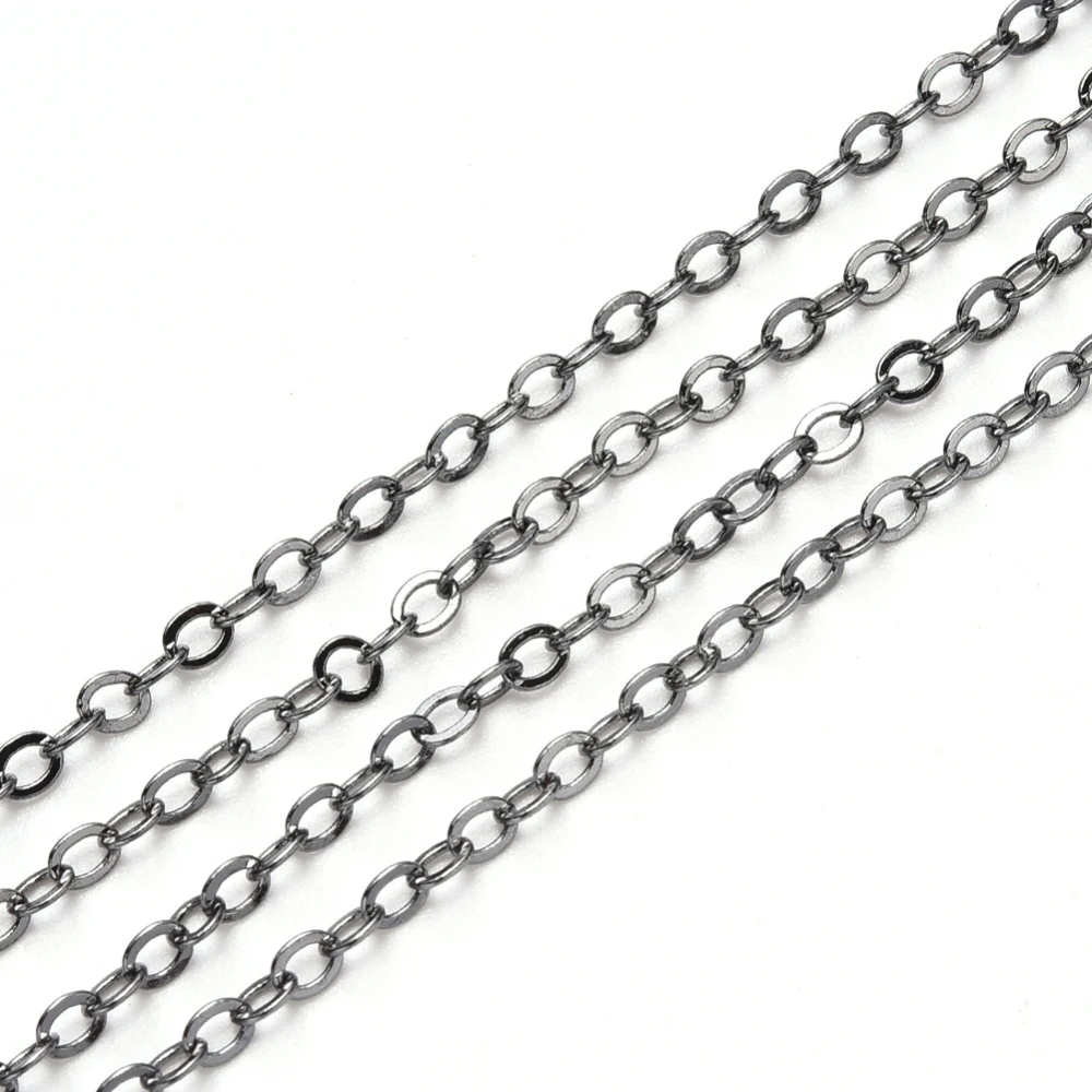 1 m Brass Cable Chains Soldered Flat Oval Gunmetal 2.6x2x0.3mm Fit for 0.7x4mm Jump Rings
1 m Brass Cable Chains Soldered Flat Oval Gunmetal 2.6x2x0.3mm Fit for 0.7x4mm Jump Rings