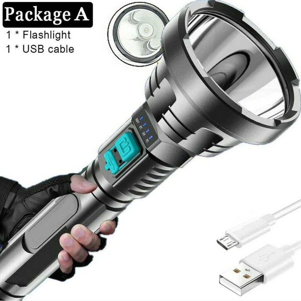 Portable Super Bright LED Flashlight Waterproof 3 Lighting Modes Powerful Torch Work Light USB Rechargeable Builtin Battery Lamp
Portable Super Bright LED Flashlight Waterproof 3 Lighting Modes Powerful Torch Work Light USB Rechargeable Builtin Battery Lamp