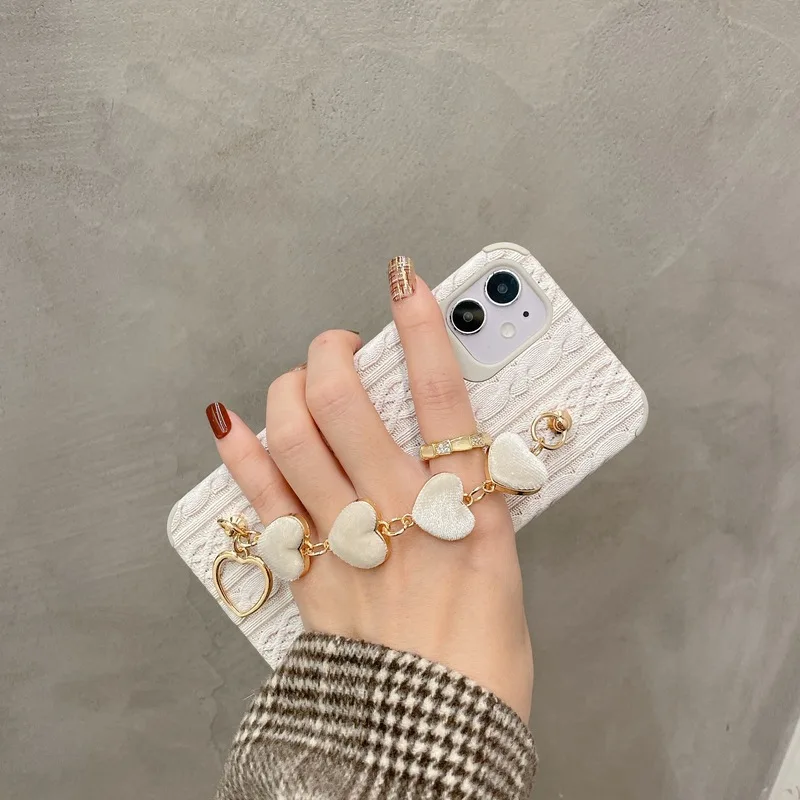 12 Pro Case Cute Sweater Holo Heart Bracelet Phone Holder Cover for iPhone 12 11 Pro Max 8 Plus 7 XR XS X SE Plated Gold Cases
12 Pro Case Cute Sweater Holo Heart Bracelet Phone Holder Cover for iPhone 12 11 Pro Max 8 Plus 7 XR XS X SE Plated Gold Cases