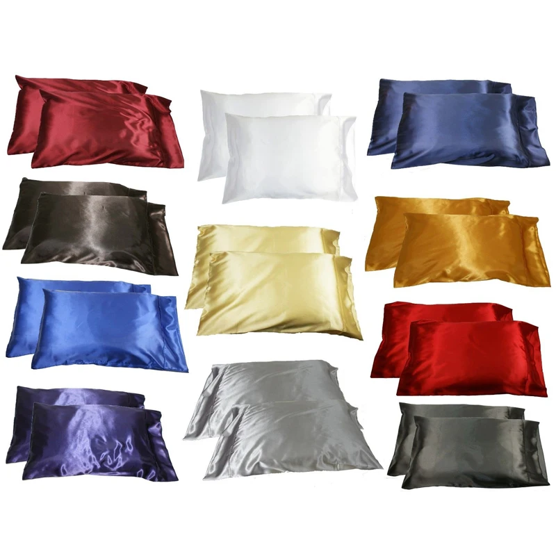 Hot Artificial Silk Satin Pillow Case Smooth Cool Silk Pillowcase Comfortable Pillow Cover Home Bedroom Bed Pillowcase
Hot Artificial Silk Satin Pillow Case Smooth Cool Silk Pillowcase Comfortable Pillow Cover Home Bedroom Bed Pillowcase