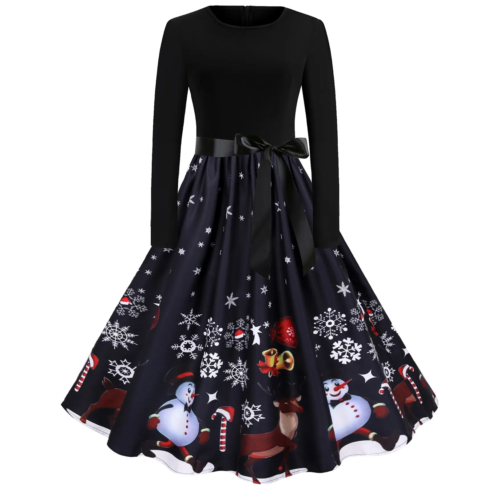Christmas Women Comfortable Long Sleeve Snowman Snowflake Printed A-line Holiday Party Vintage Dress roupas femininas
Christmas Women Comfortable Long Sleeve Snowman Snowflake Printed A-line Holiday Party Vintage Dress roupas femininas
