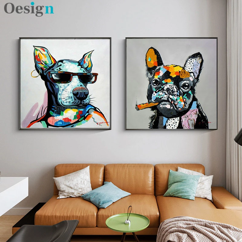 Abstract Animals Oil Paintings on Canvas Wall Art Posters and Prints Cute Dog Pig Monkey Canvas Pictures for Kids Room Decor
Abstract Animals Oil Paintings on Canvas Wall Art Posters and Prints Cute Dog Pig Monkey Canvas Pictures for Kids Room Decor