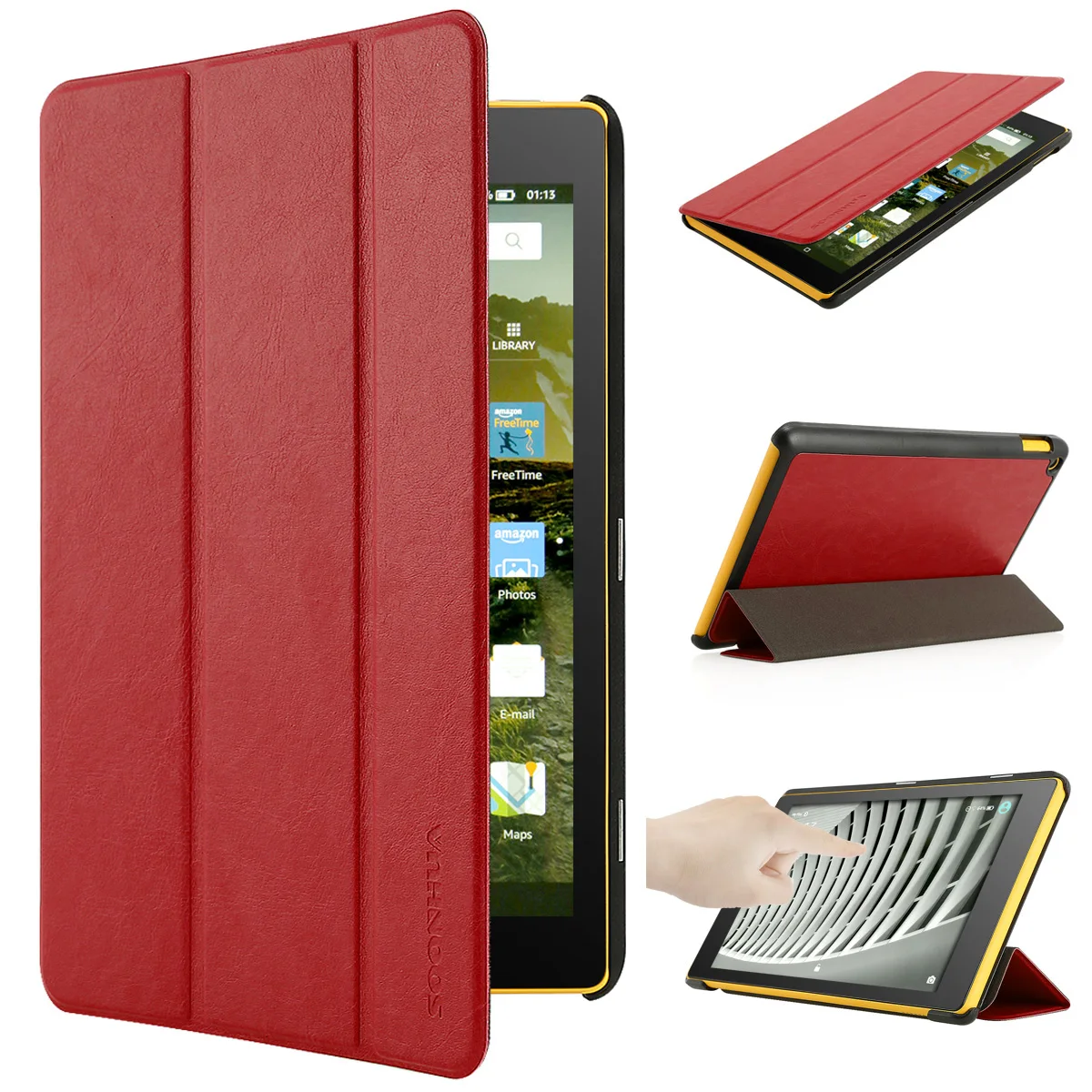 Auto Wake/Sleep Slim Retro Folding PU Leather Smart Stand Case Cover for Fire HD 8
Auto Wake/Sleep Slim Retro Folding PU Leather Smart Stand Case Cover for Fire HD 8