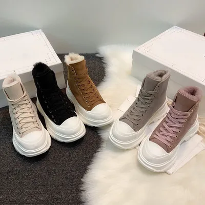 Comfortable Al-match Designer Brand White Black Brown Shoes 2021 New Wool High Top Thick Soled Height Increase Woman Sneakers
Comfortable Al-match Designer Brand White Black Brown Shoes 2021 New Wool High Top Thick Soled Height Increase Woman Sneakers