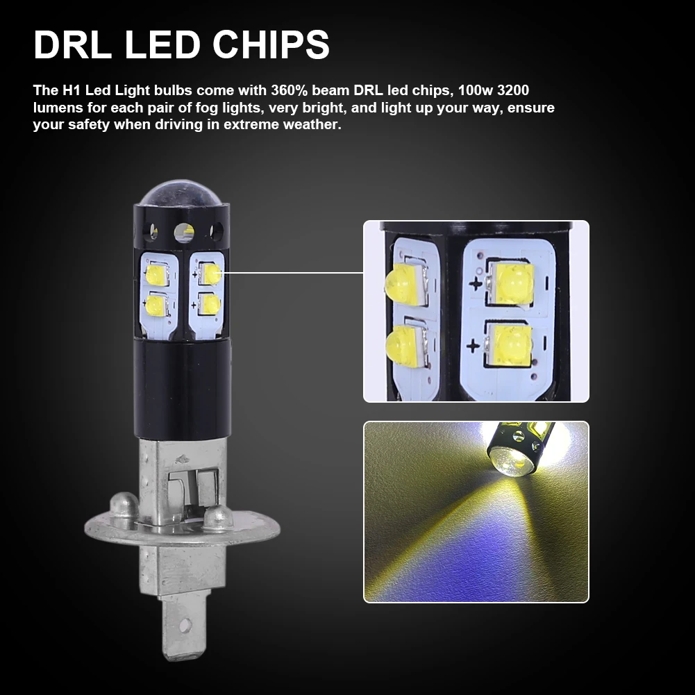 2021 New 4pcs Car Headlight H1 LED 12V 1000LM Headlamp 6500K White Fog Light headlight fog driver DRL
2021 New 4pcs Car Headlight H1 LED 12V 1000LM Headlamp 6500K White Fog Light headlight fog driver DRL