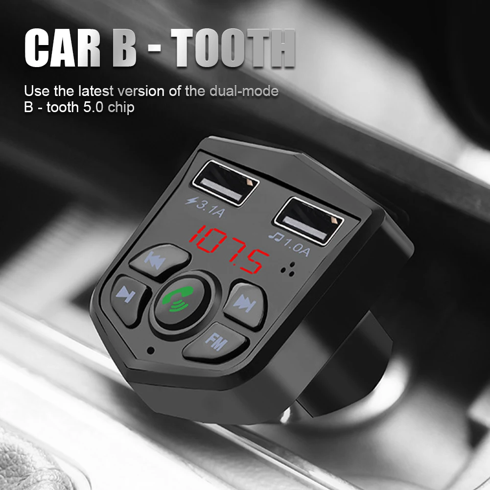 Car FM Transmitter 12-24V Bluetooth-Compatible Dual USB Ports Car MP3 Player with Mic LED Voltmeter Supports FM TF/USB Input
Car FM Transmitter 12-24V Bluetooth-Compatible Dual USB Ports Car MP3 Player with Mic LED Voltmeter Supports FM TF/USB Input