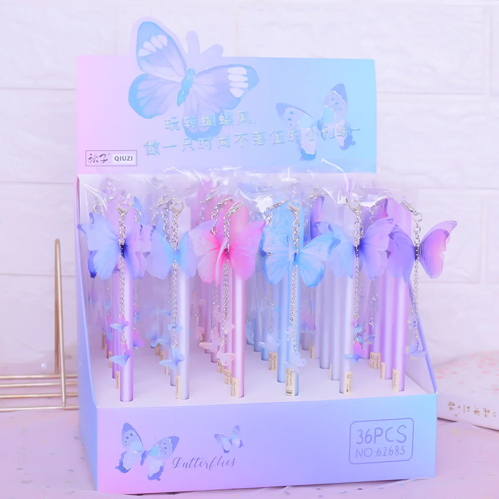 36 pcs/lot Kawaii Butterfly Pendant Gel Pen Cute 0.5 mm black Ink neutral Pen Promotional Gift Stationery School Supplies
36 pcs/lot Kawaii Butterfly Pendant Gel Pen Cute 0.5 mm black Ink neutral Pen Promotional Gift Stationery School Supplies