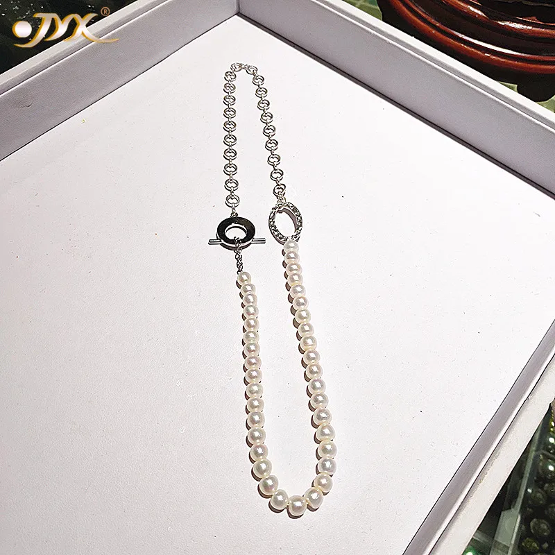JYX Fashion Lady 6-6.5mm Natural Freshwater Shiny Pearl Necklace with chains 18" elegant chain
JYX Fashion Lady 6-6.5mm Natural Freshwater Shiny Pearl Necklace with chains 18" elegant chain
