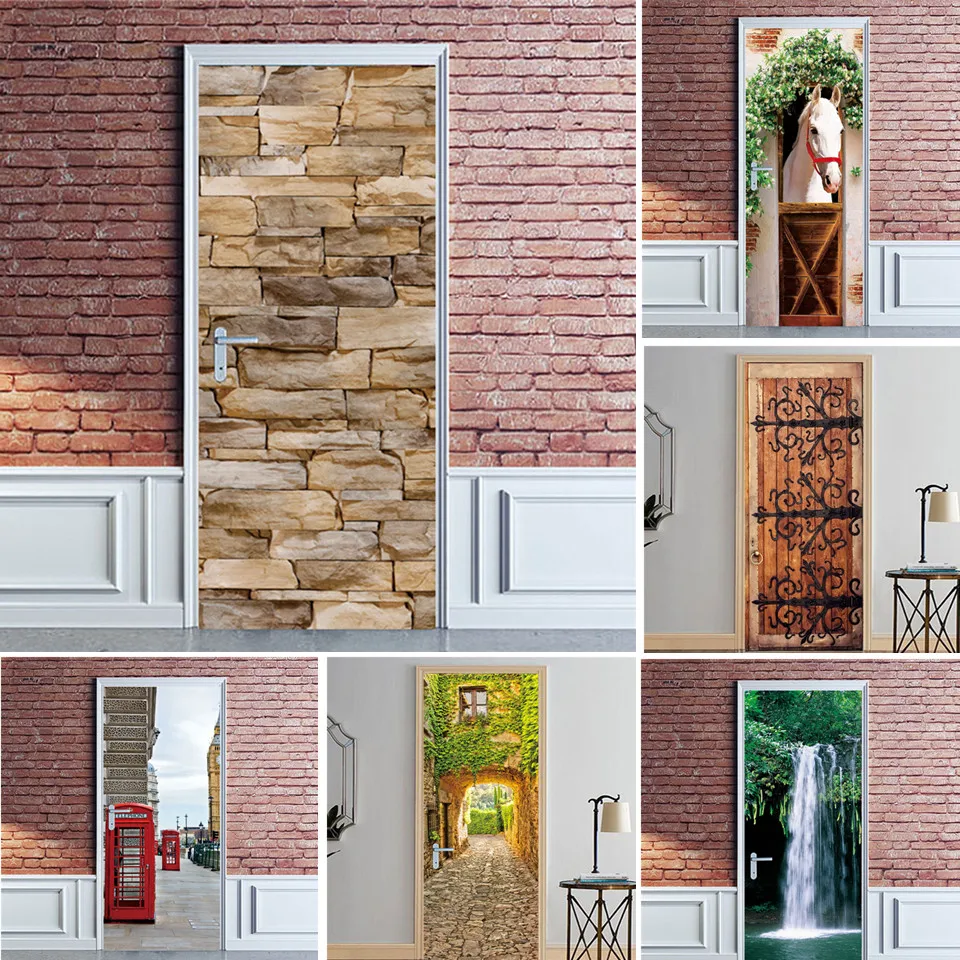 Simulation Brick Door Sticker Adhesive Removable Wallpaper Waterproof Poster Wall Art Mural Decals Home Decor autocollant porte
Simulation Brick Door Sticker Adhesive Removable Wallpaper Waterproof Poster Wall Art Mural Decals Home Decor autocollant porte