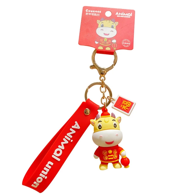 Good Lucky Cartoon Keychain Cute animal Cow Pendant Key Ring Best Gift 
Good Lucky Cartoon Keychain Cute animal Cow Pendant Key Ring Best Gift