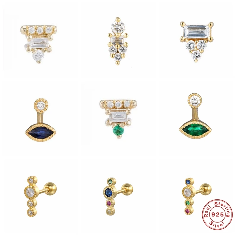 Aide 925 Sterling Silver Piercing Earrings For Women Girls Cute CZ Zircon Small Stud Earring Korean Jewerly Pendientes Plata 925
Aide 925 Sterling Silver Piercing Earrings For Women Girls Cute CZ Zircon Small Stud Earring Korean Jewerly Pendientes Plata 925
