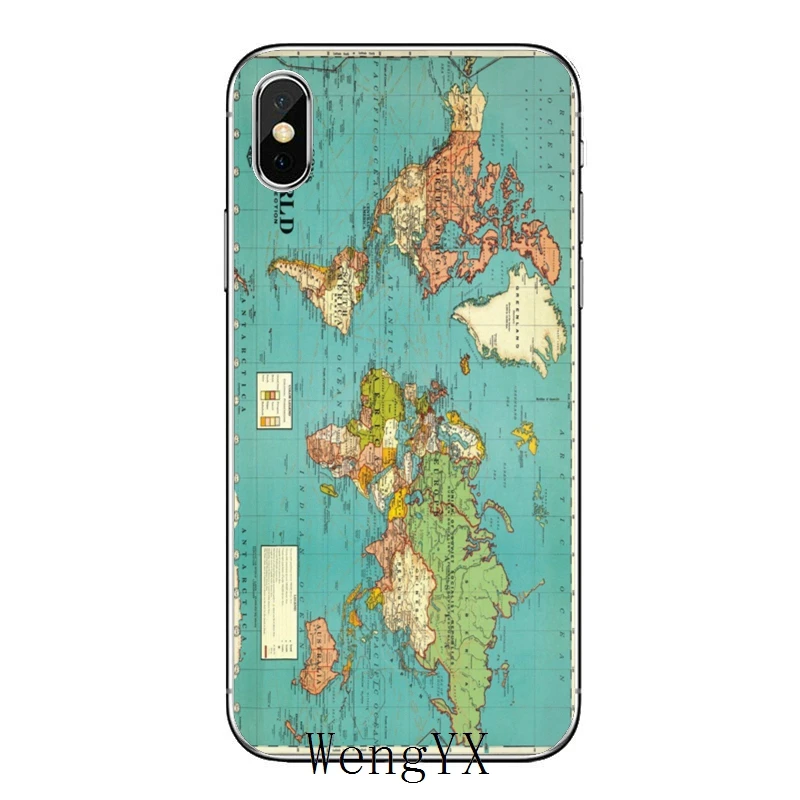 Силиконовый чехол со старой картой мира для телефона Huawei P40 P30 P20 Pro P10 P9 Lite Y5 Y6 Y7 Y9 P