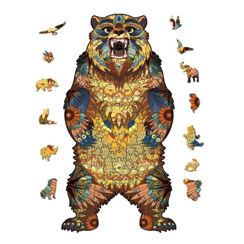 3D Wood Colorful Puzzle Bear Shape Design for Kids Adult Decompression Crafts Ornament Home Living Room Ornament
3D Wood Colorful Puzzle Bear Shape Design for Kids Adult Decompression Crafts Ornament Home Living Room Ornament