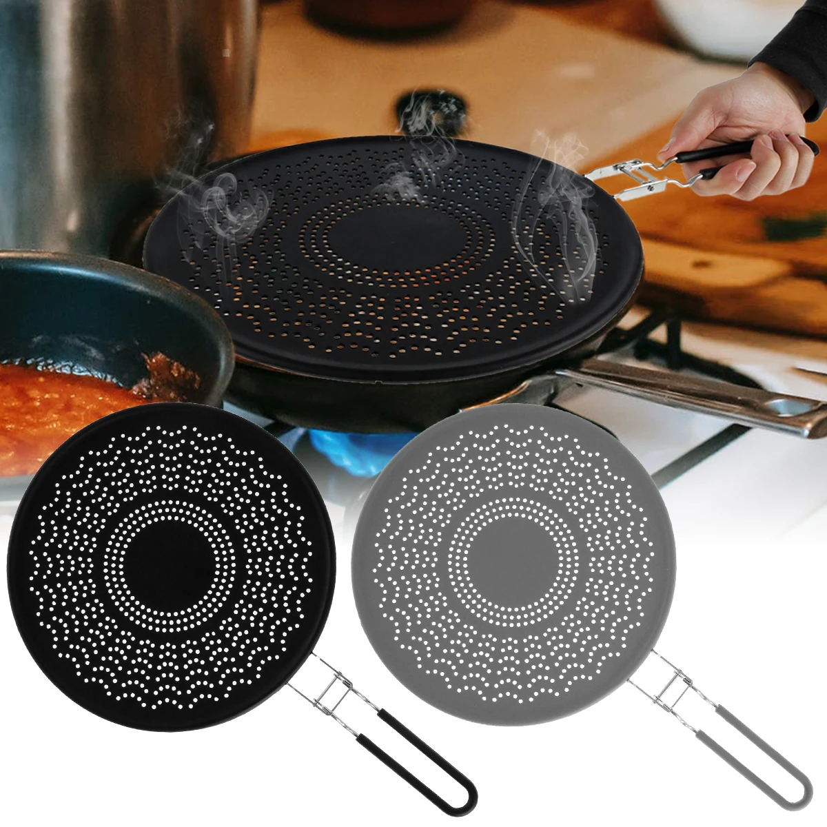 Household Kitchen Silicone Splash Screen With Handle Nonstick Oil Grease Pan Lid Non-Slip Frying Protect Mat For Frying Cooking
Household Kitchen Silicone Splash Screen With Handle Nonstick Oil Grease Pan Lid Non-Slip Frying Protect Mat For Frying Cooking