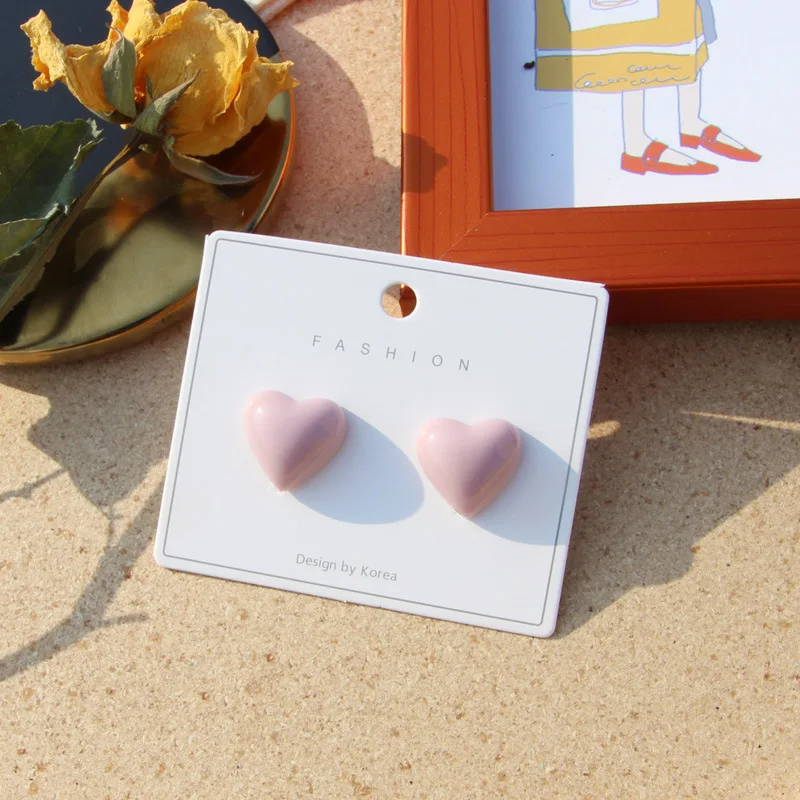Candy Colors Round Heart Stud Earrings Pink Red Green White Cute Chocolate Beans Ear Studs Summer Jewelry for Women Girl
Candy Colors Round Heart Stud Earrings Pink Red Green White Cute Chocolate Beans Ear Studs Summer Jewelry for Women Girl